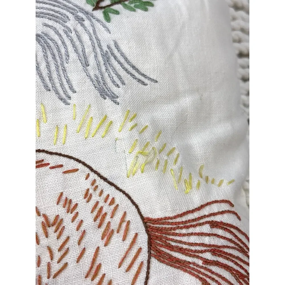 Hand-crafted Rustic Equestrian Fringed Throw Pillow Horse Design Vintage 1980s